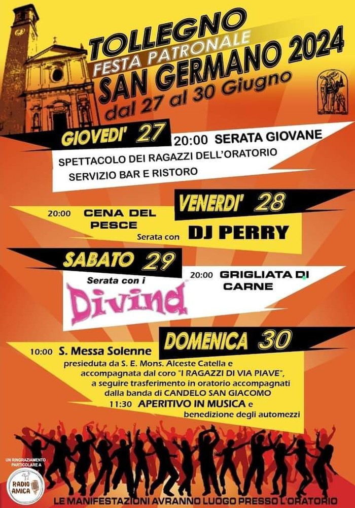 Tollegno: grigliate, musica e divertimento per la festa patronale di San Germano.