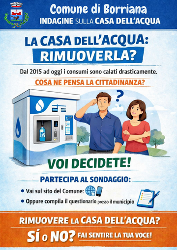 Borriana, possibile addio alla “casetta dell’acqua”: il Comune avvia un’indagine tra i cittadini