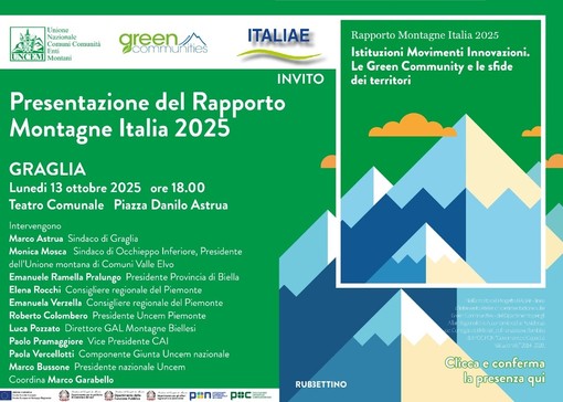 A Graglia si presenta Rapporto Montagne Italia 2025 A Graglia si presenta Rapporto Montagne Italia 2025