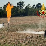 Vigili del Fuoco a Cavaglià per la messa in sicurezza di una cisterna contenente GPL