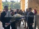 Colosseo, Giuli depone una corona di fiori per l'operaio morto Colosseo, Giuli depone una corona di fiori per l'operaio morto