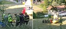 Muzzano, si ribalta trattore tagliaerba: uomo elitrasportato al CTO di Torino