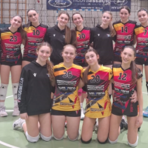 In foto,  le atlete della Prima Divisione dopo la vittoria contro Occhieppese Pallavolo