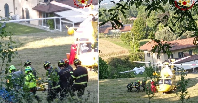 Muzzano, si ribalta trattore tagliaerba: uomo elitrasportato al CTO di Torino Muzzano, si ribalta trattore tagliaerba: uomo elitrasportato al CTO di Torino