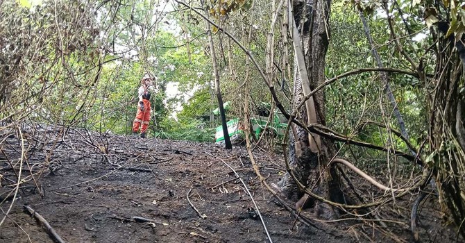 Biella, incendio di sottobosco tra Pavignano, Vaglio e Colma