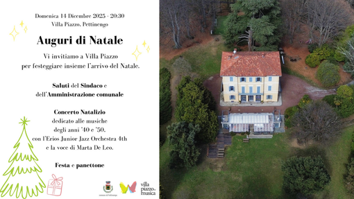 Pettinengo, auguri di Natale a Villa Piazzo: saluti del Sindaco e concerto jazz Pettinengo, auguri di Natale a Villa Piazzo: saluti del Sindaco e concerto jazz