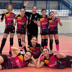 In foto, le atlete della squadra Under 13 Virtus Biella dopo il successo contro GS Pavic Romagnano