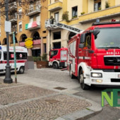 Biella, soccorso un uomo in piazza Vittorio Veneto (servizio di Mauro Benedetti per newsbiella.it)