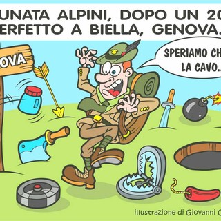 Adunata Alpini: mentre Genova conta gli ostacoli, Biella ricorda i successi - Illustrazione di Giovanni Cavallo