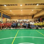 Gli atleti partecipanti al Concentramento Natalizio di Minivolley
