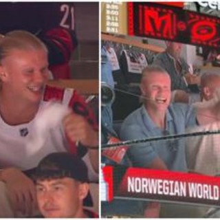 Haaland, altro che Mondiali: va a vedere l'hockey Haaland, altro che Mondiali: va a vedere l'hockey