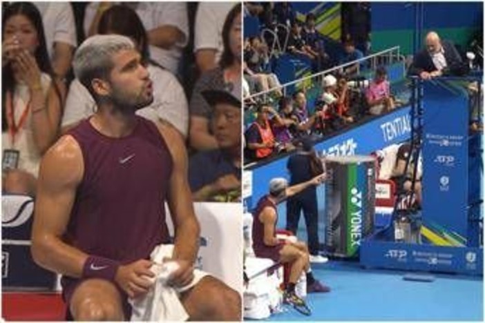 Alcaraz, lite con il giudice di sedia a Tokyo: "Non hai mai giocato a tennis" Alcaraz, lite con il giudice di sedia a Tokyo: "Non hai mai giocato a tennis"