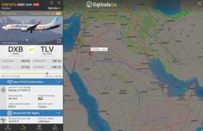 Media: "Dirottato volo da Dubai a Tel Aviv, decollati caccia israeliani"