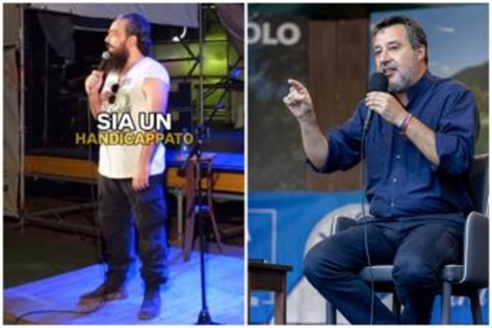 Il comico e la gag su Salvini che fa discutere: "Penso sia handicappato" Il comico e la gag su Salvini che fa discutere: "Penso sia handicappato"