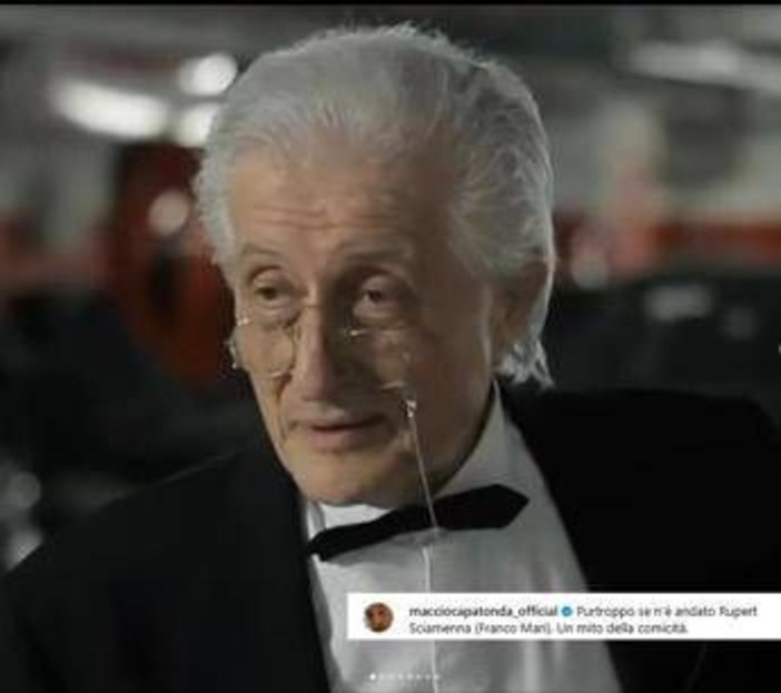 Morto a 83 anni Franco Mari, il Rupert Sciamenna di Maccio Capatonda Morto a 83 anni Franco Mari, il Rupert Sciamenna di Maccio Capatonda