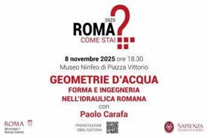 'Geometrie d'acqua', l'8 novembre ultimo appuntamento con 'Roma, come stai?' 'Geometrie d'acqua', l'8 novembre ultimo appuntamento con 'Roma, come stai?'